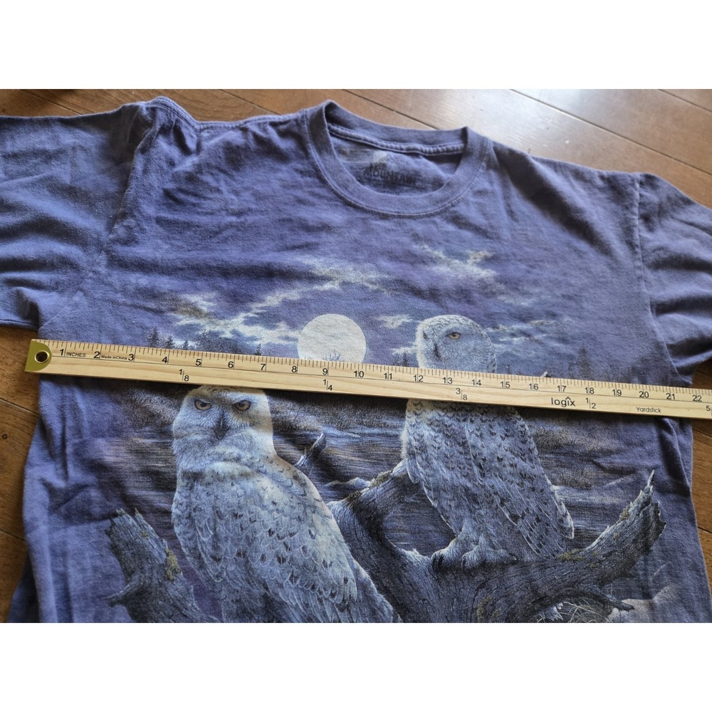 The Mountain Vintage Men's Snowy Owl Moon T Shirt Large Blue Tie Dye 1999 - Picture 4 of 6